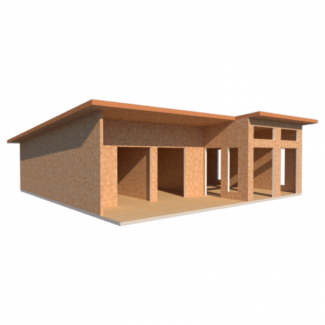 KIt Casa 85 m2 Techo Inclinado - Básico