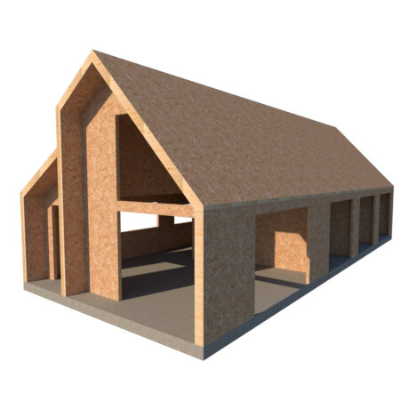 Kit Casa 101m2 + Mansarda 30m2 - Techo Tipo Galpón